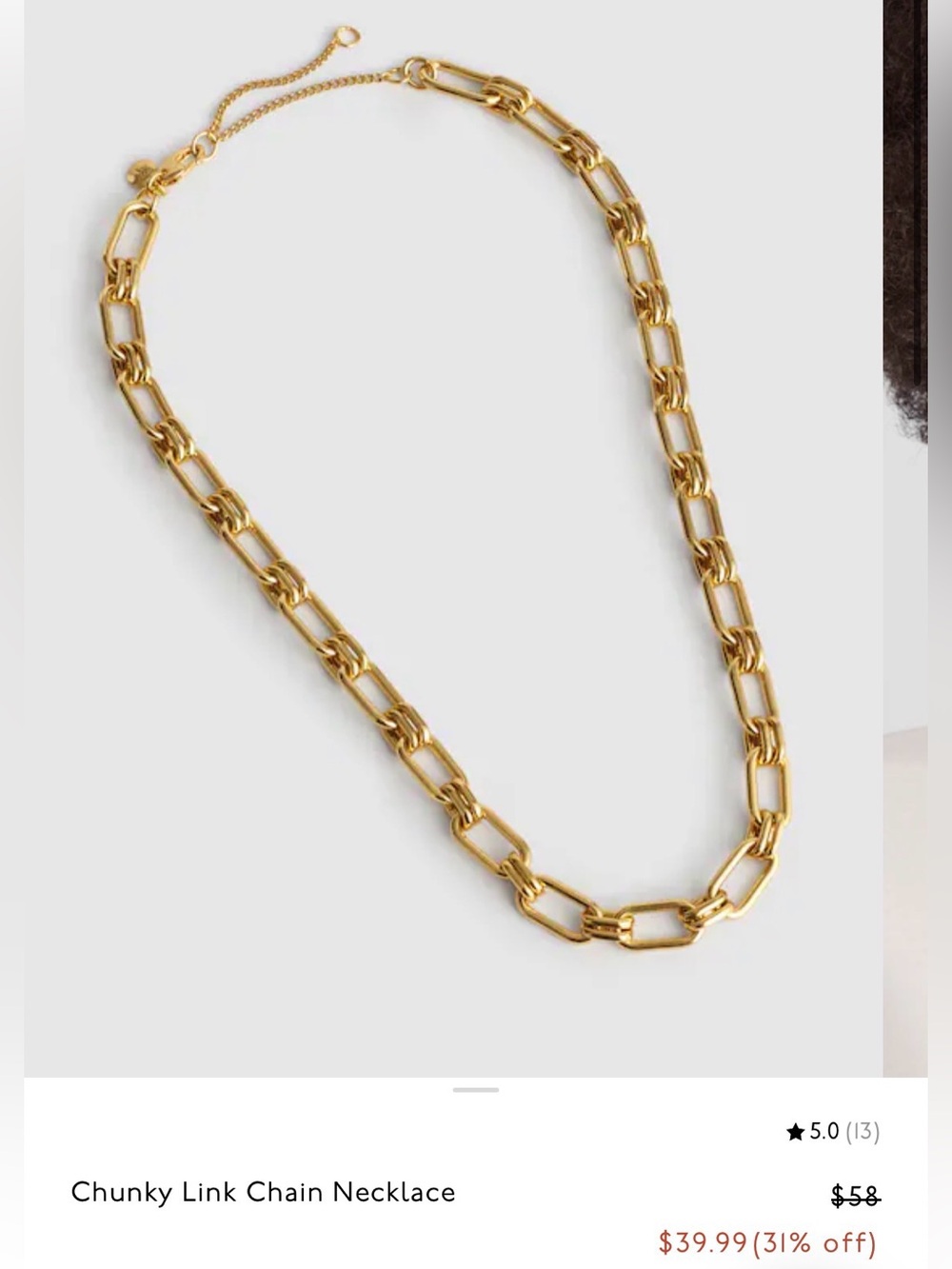 Madewell Polished Gold Link Necklace